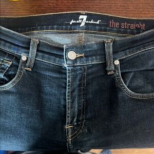 7 For All Mankind Men's Straight Jeans - Dark Blue